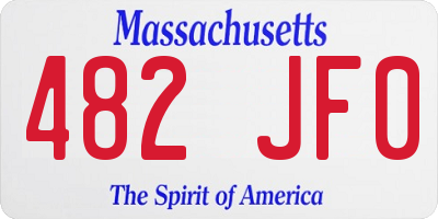 MA license plate 482JF0