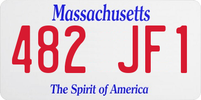 MA license plate 482JF1