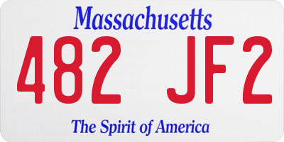 MA license plate 482JF2