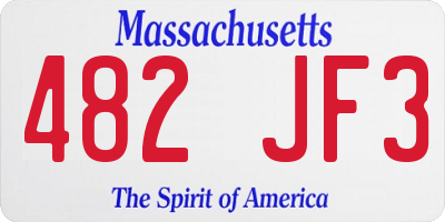 MA license plate 482JF3