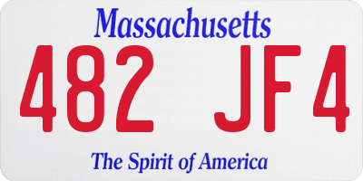 MA license plate 482JF4