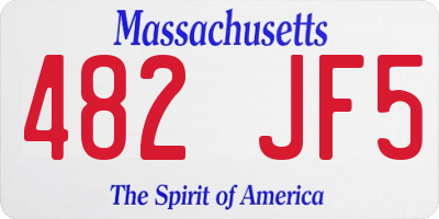 MA license plate 482JF5