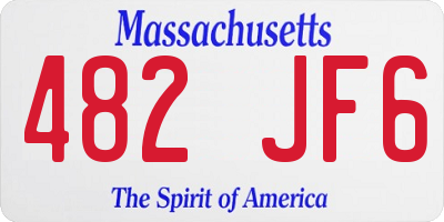 MA license plate 482JF6