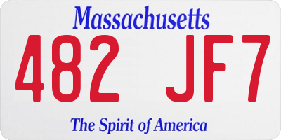 MA license plate 482JF7