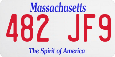 MA license plate 482JF9