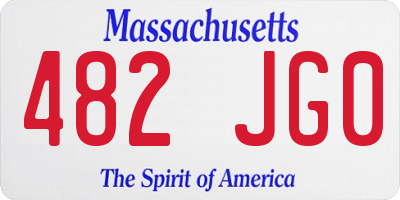 MA license plate 482JG0