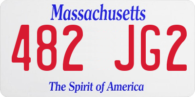 MA license plate 482JG2