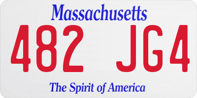 MA license plate 482JG4