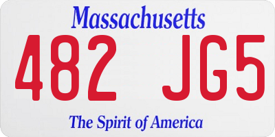 MA license plate 482JG5