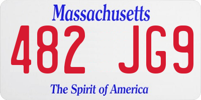 MA license plate 482JG9