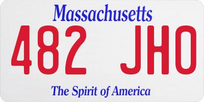 MA license plate 482JH0