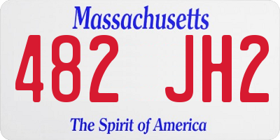 MA license plate 482JH2