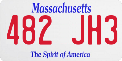 MA license plate 482JH3