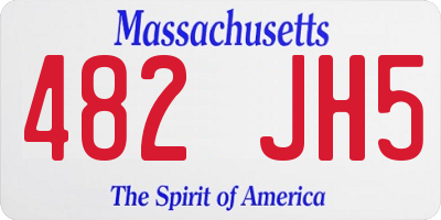 MA license plate 482JH5