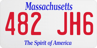 MA license plate 482JH6