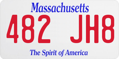 MA license plate 482JH8