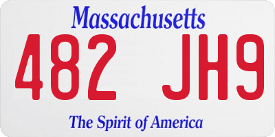 MA license plate 482JH9