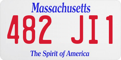 MA license plate 482JI1