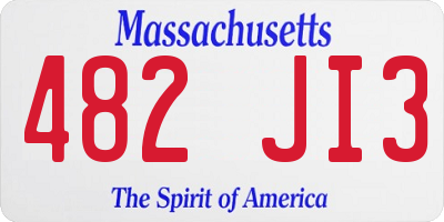 MA license plate 482JI3