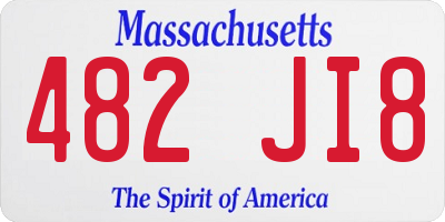 MA license plate 482JI8