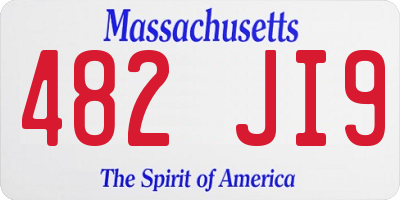 MA license plate 482JI9
