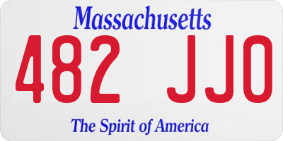 MA license plate 482JJ0