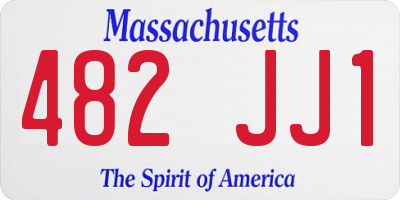 MA license plate 482JJ1