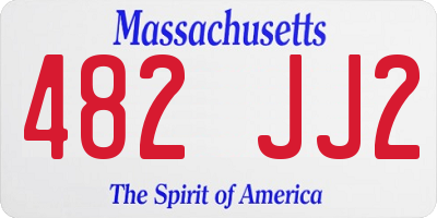 MA license plate 482JJ2