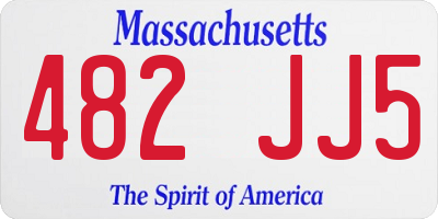 MA license plate 482JJ5