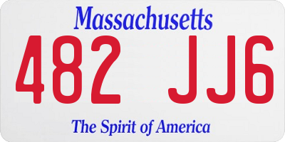 MA license plate 482JJ6