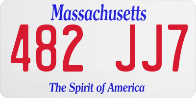 MA license plate 482JJ7