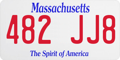 MA license plate 482JJ8