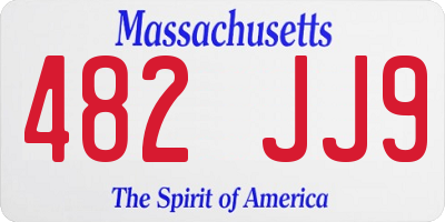 MA license plate 482JJ9