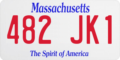 MA license plate 482JK1