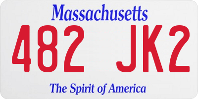 MA license plate 482JK2