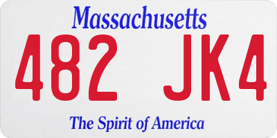 MA license plate 482JK4