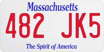 MA license plate 482JK5