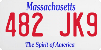 MA license plate 482JK9