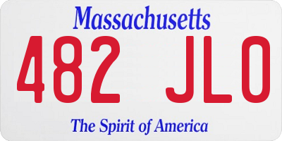 MA license plate 482JL0