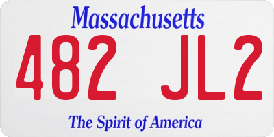 MA license plate 482JL2