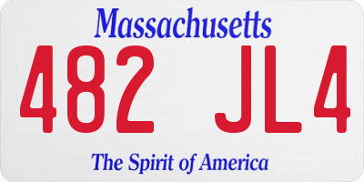 MA license plate 482JL4