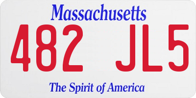 MA license plate 482JL5