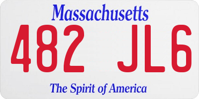 MA license plate 482JL6