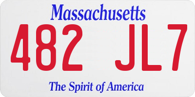 MA license plate 482JL7