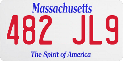 MA license plate 482JL9