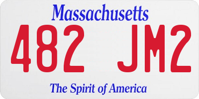 MA license plate 482JM2