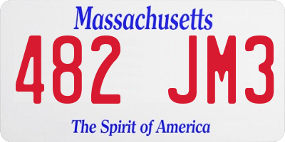 MA license plate 482JM3