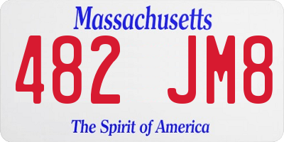 MA license plate 482JM8