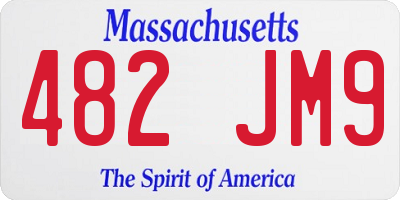 MA license plate 482JM9