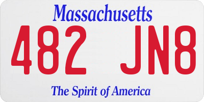 MA license plate 482JN8